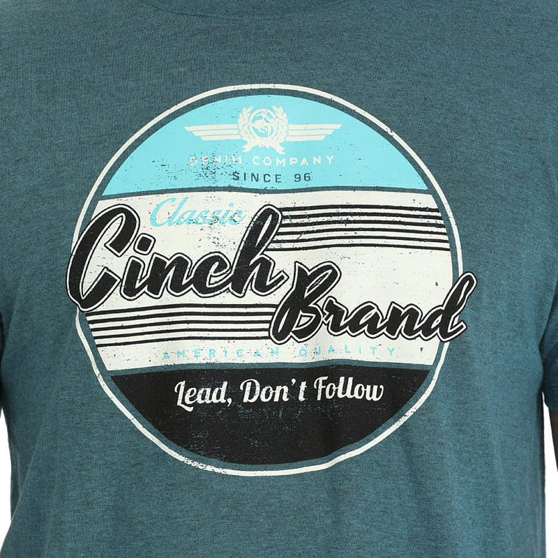 Cinch Mens Lead Don't Follow Blue Short Sleeve T-Shirt