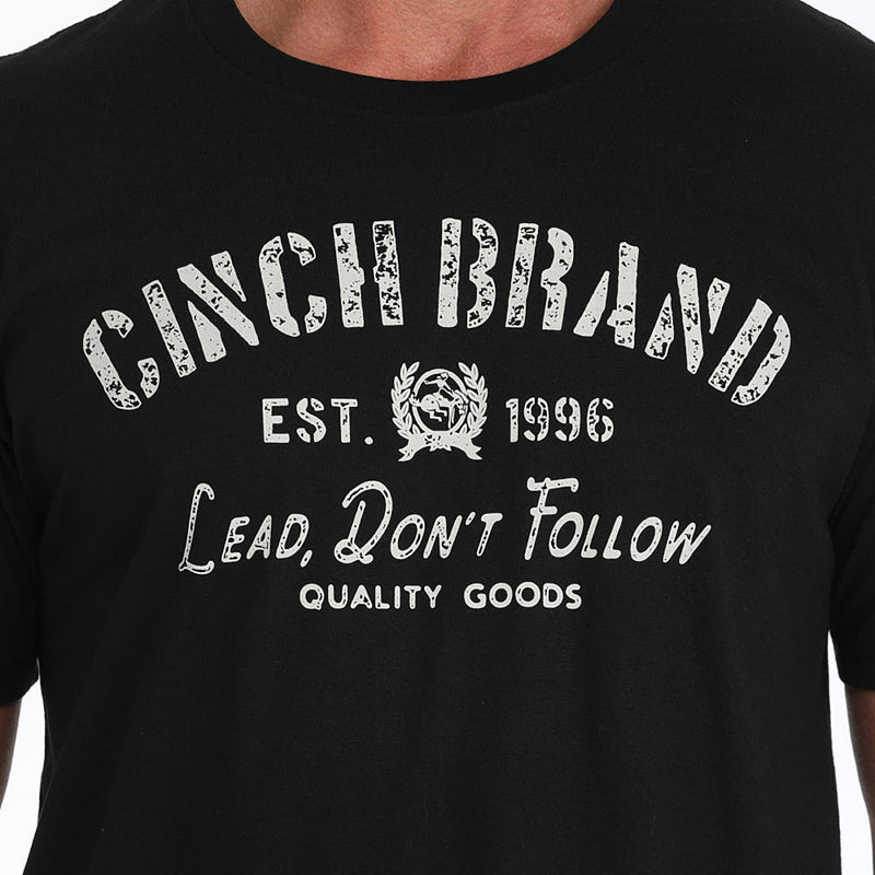 Cinch Mens Lead Don't Follow Black Short Sleeve T-Shirt
