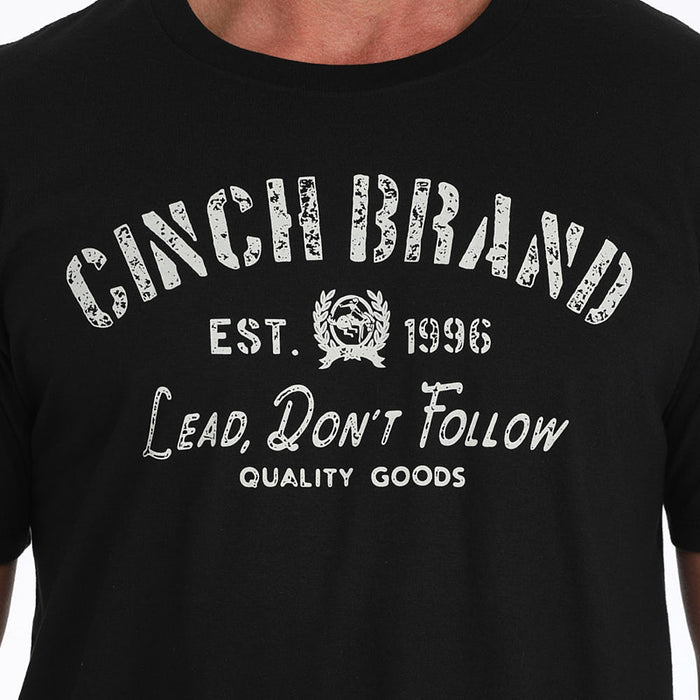 Cinch Mens Lead Don't Follow Black Short Sleeve T-Shirt