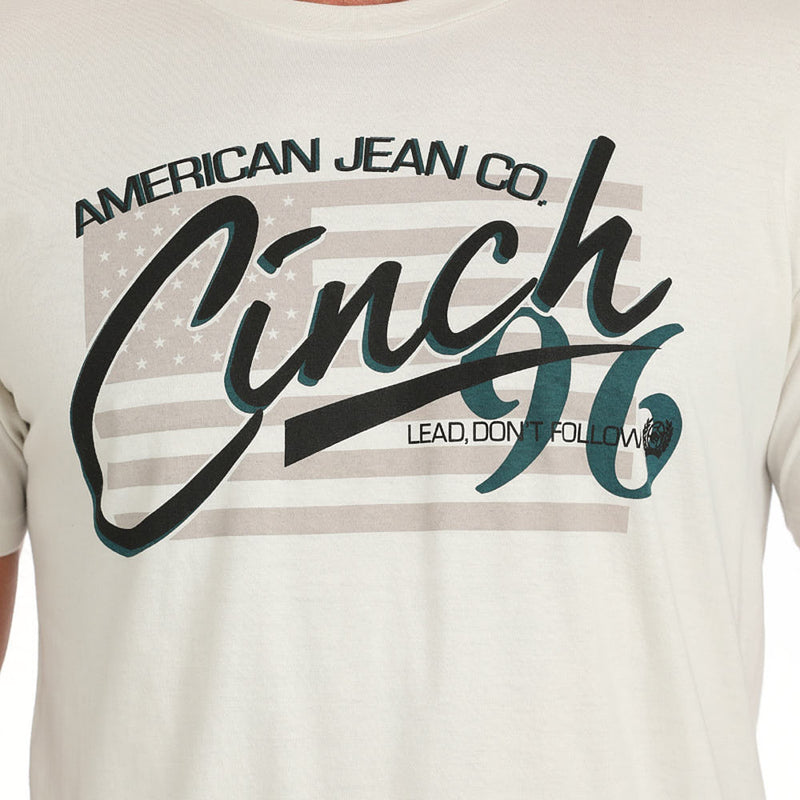 Cinch Mens American Jean Cream Short Sleeve T-Shirt