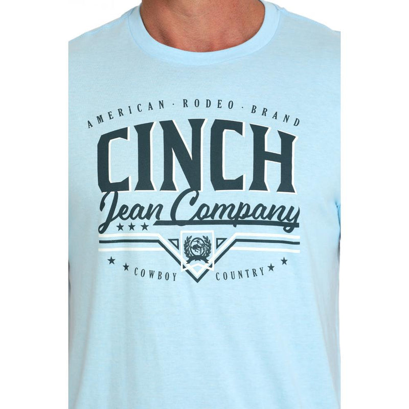 Cinch Men's Jean Logo Light Blue Tee Shirt