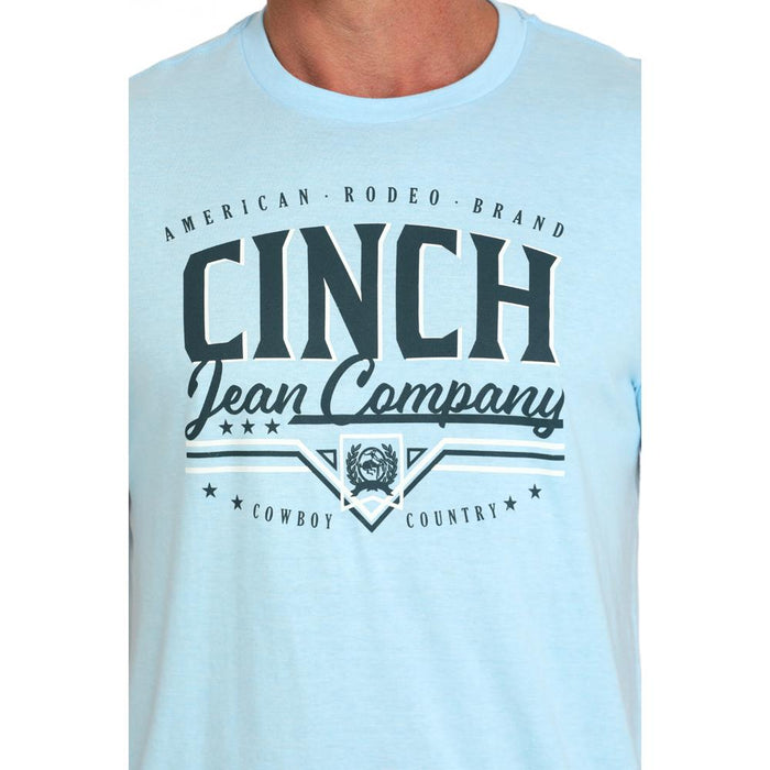 Cinch Men's Jean Logo Light Blue Tee Shirt