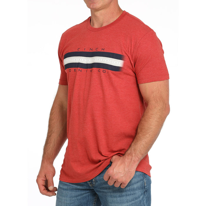 Cinch Men's Red Logo Tee