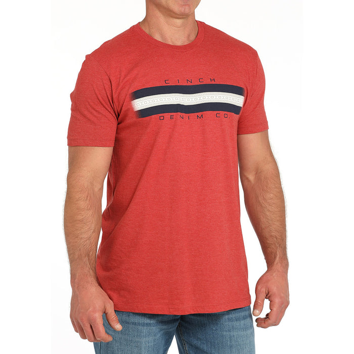 Cinch Men's Red Logo Tee