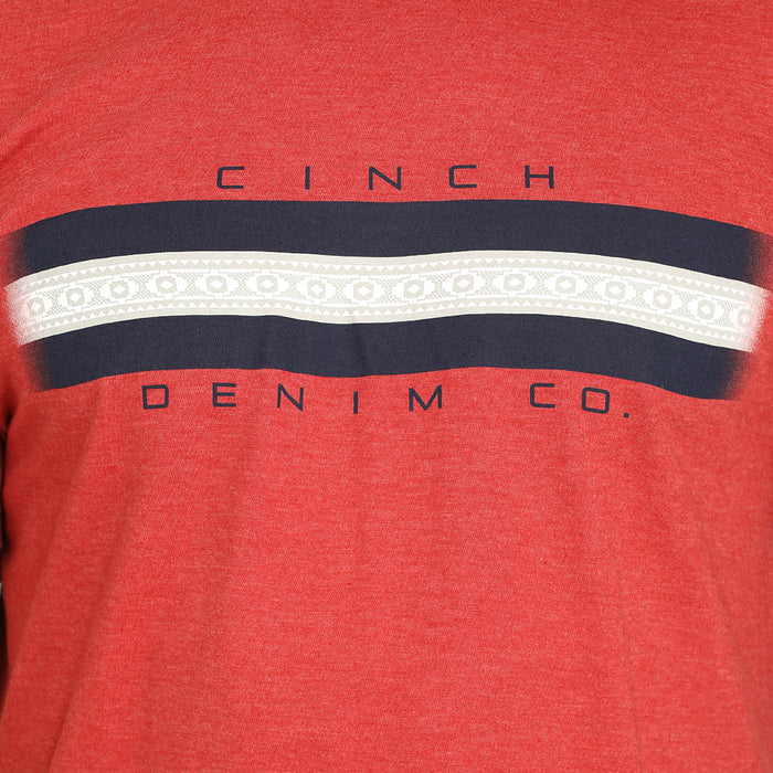 Cinch Men's Red Logo Tee