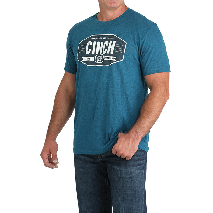 Cinch Men's Teal Logo Tee Shirt