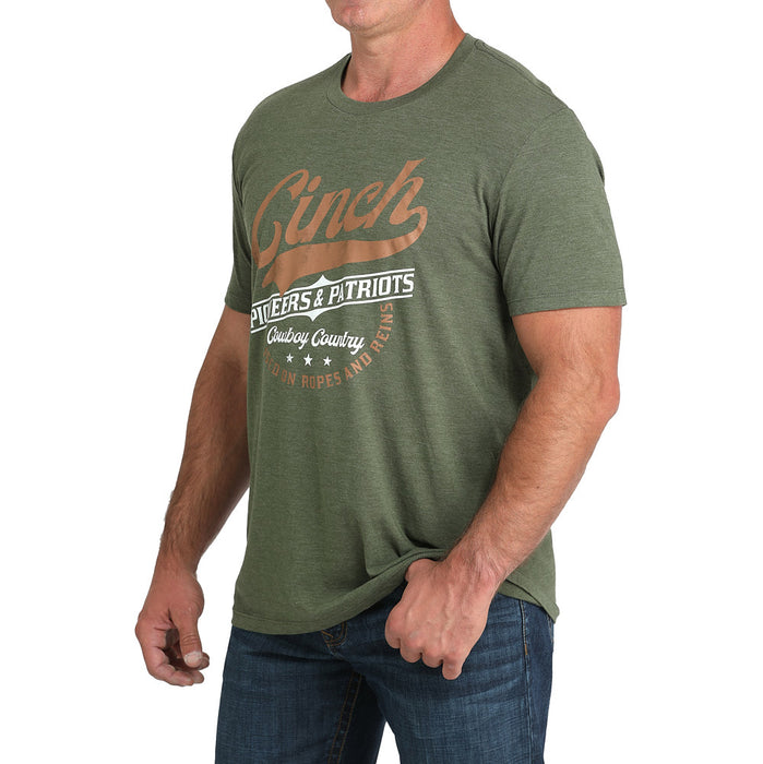 Cinch Men's Pioneers and Patriots Olive Tee Shirt