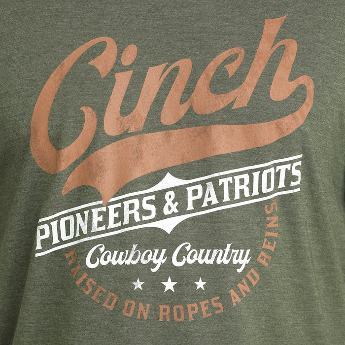 Cinch Men's Pioneers and Patriots Olive Tee Shirt