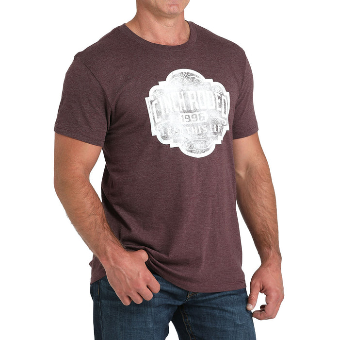 Cinch Men's Purple Distressed Logo Tee Shirt