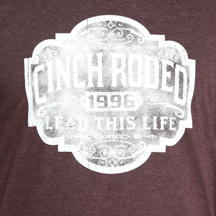 Cinch Men's Purple Distressed Logo Tee Shirt