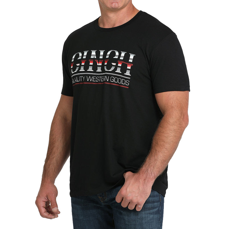 Cinch Men's Black Stripe Logo Tee Shirt