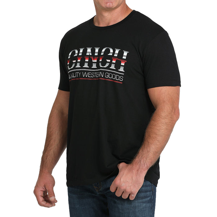 Cinch Men's Black Stripe Logo Tee Shirt