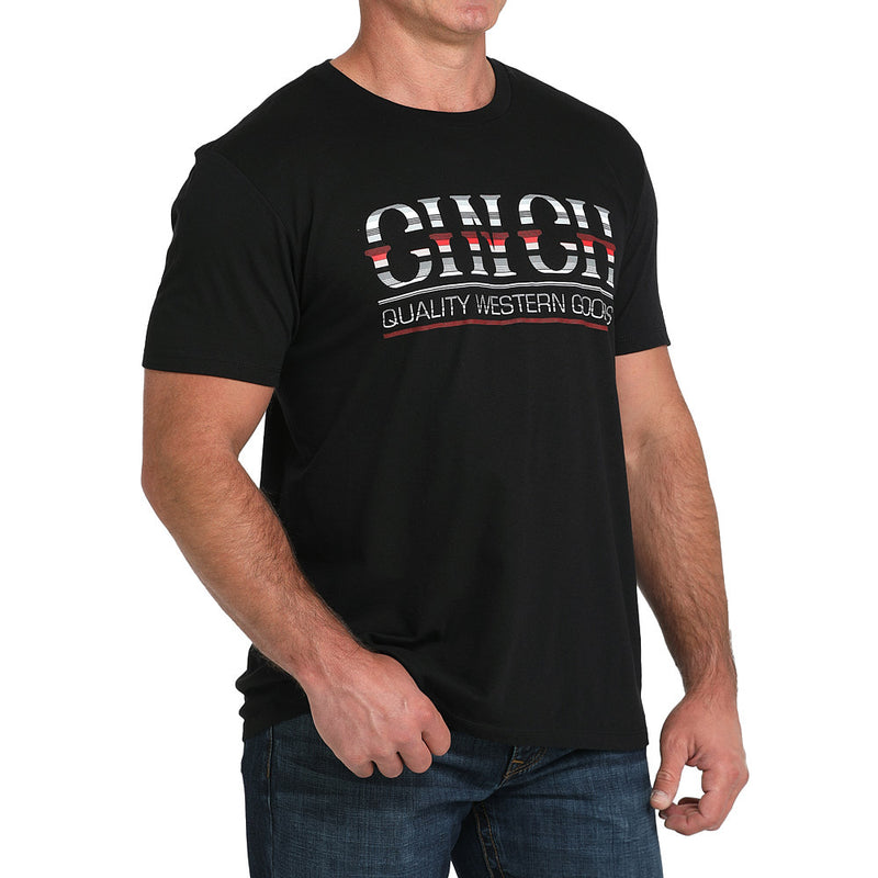Cinch Men's Black Stripe Logo Tee Shirt