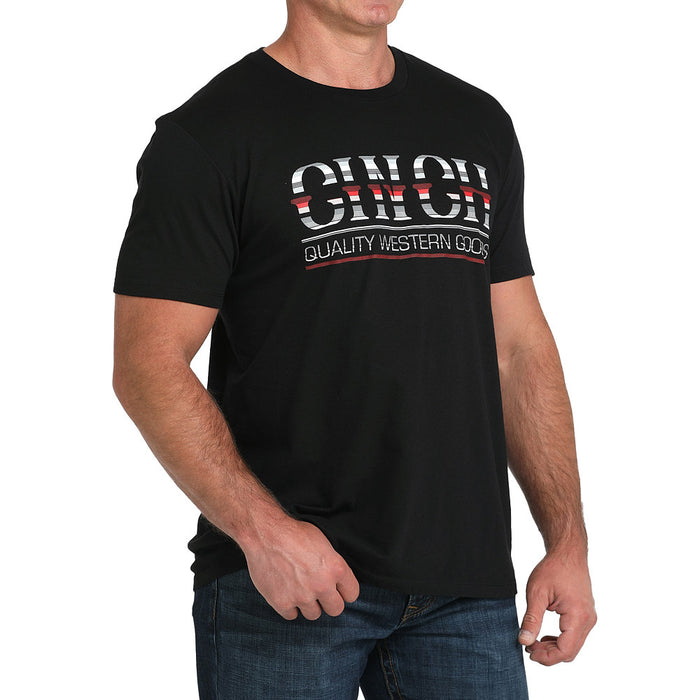 Cinch Men's Black Stripe Logo Tee Shirt