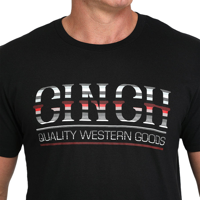 Cinch Men's Black Stripe Logo Tee Shirt