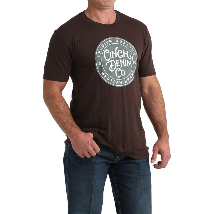 Cinch Men's Brown Round Logo Tee Shirt