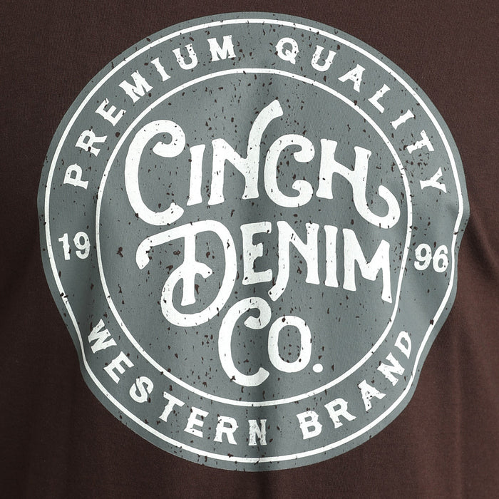 Cinch Men's Brown Round Logo Tee Shirt