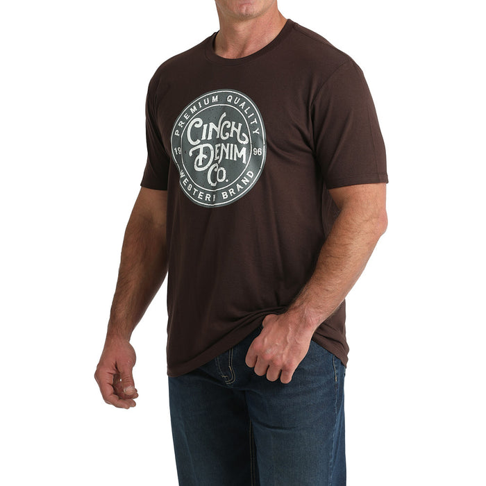 Cinch Men's Brown Round Logo Tee Shirt