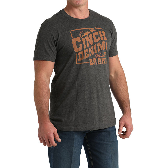 Cinch Men's Original Logo Charcoal Tee Shirt
