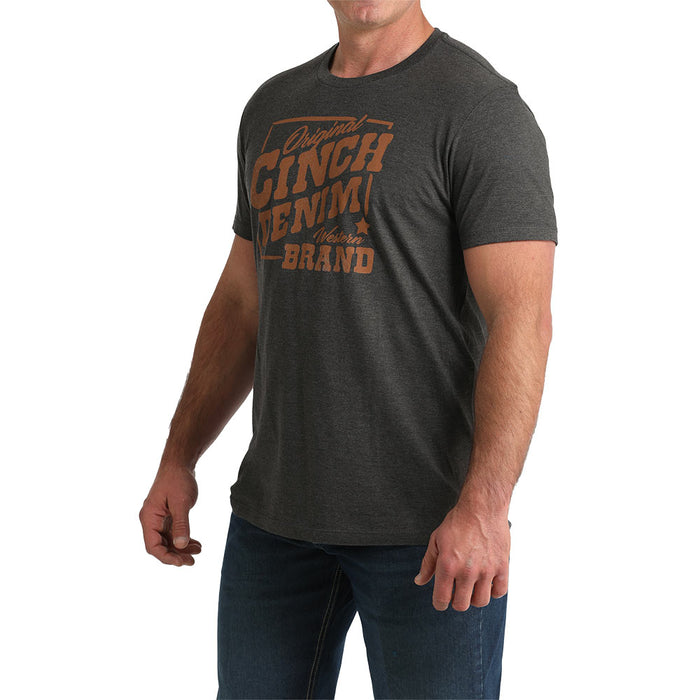 Cinch Men's Original Logo Charcoal Tee Shirt