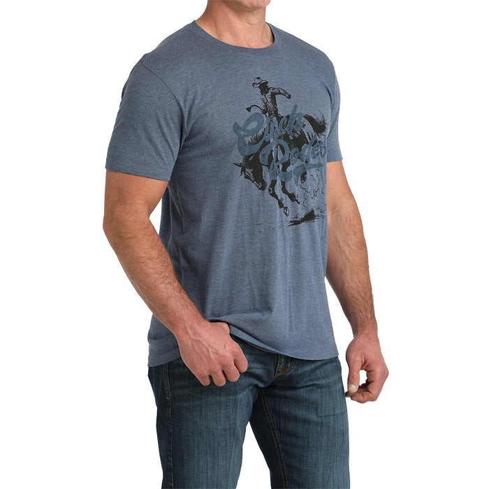 Cinch Men's Blue Bucking Horse Rodeo Tee Shirt