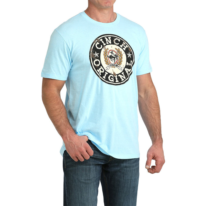 Cinch Men's Blue Round Logo Tee Shirt