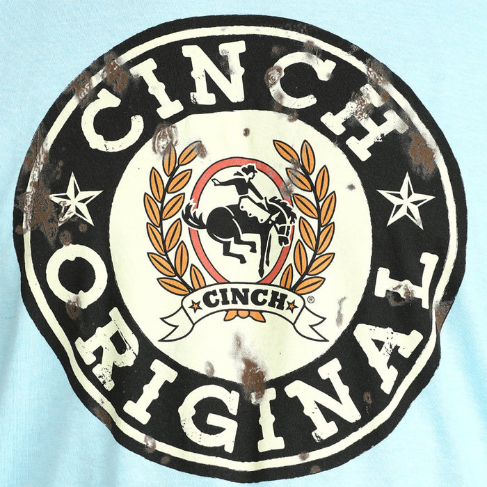 Cinch Men's Blue Round Logo Tee Shirt
