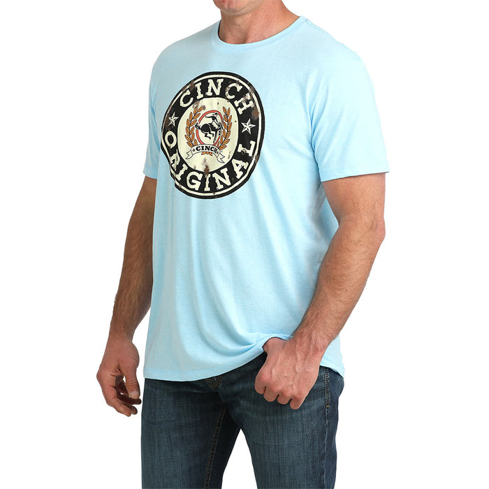 Cinch Men's Blue Round Logo Tee Shirt