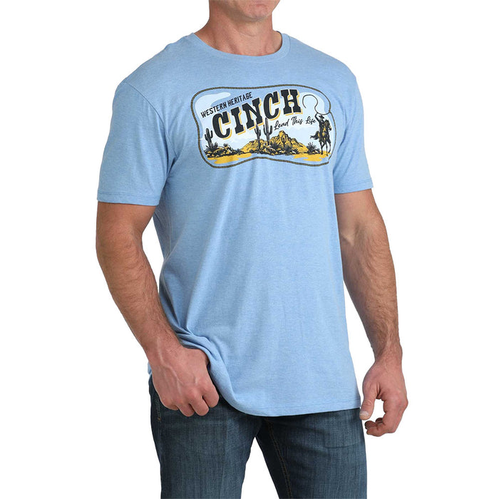 Cinch Men's Blue Western Heritage Lead This Life Tee Shirt