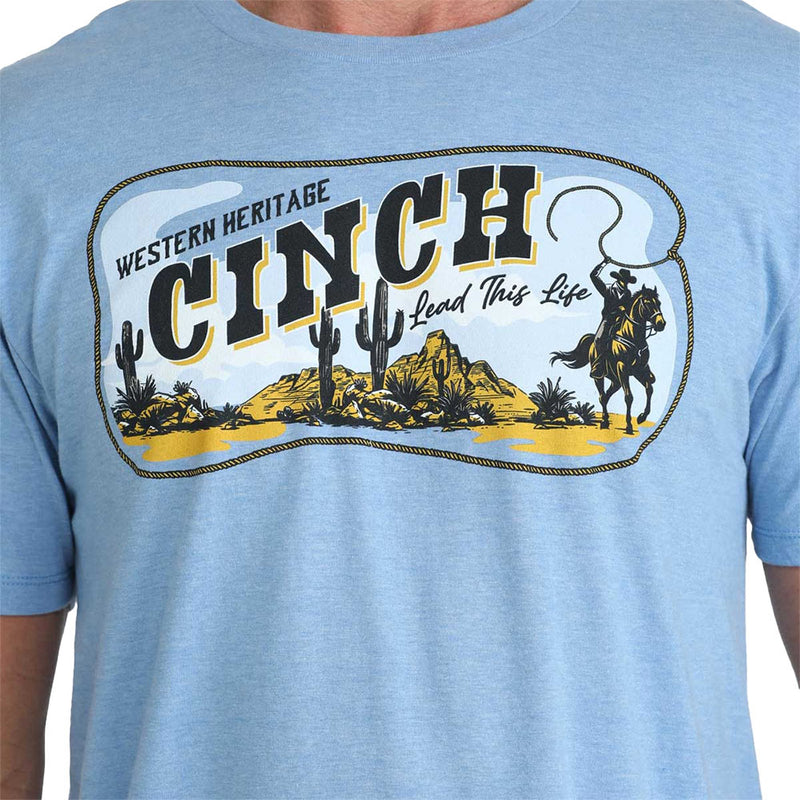 Cinch Men's Blue Western Heritage Lead This Life Tee Shirt