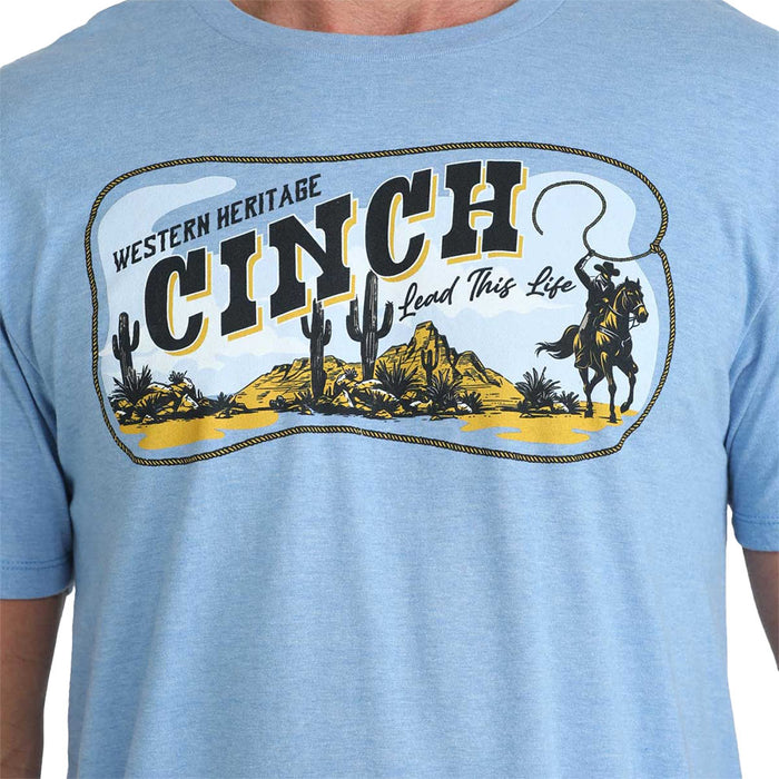 Cinch Men's Blue Western Heritage Lead This Life Tee Shirt