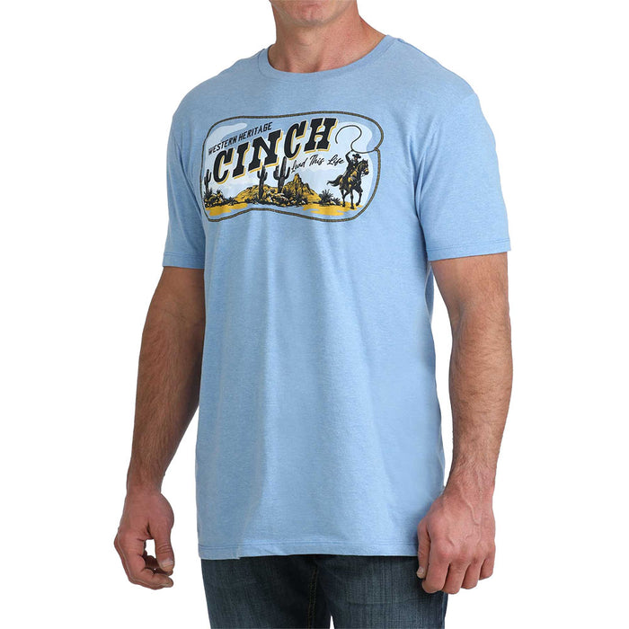Cinch Men's Blue Western Heritage Lead This Life Tee Shirt