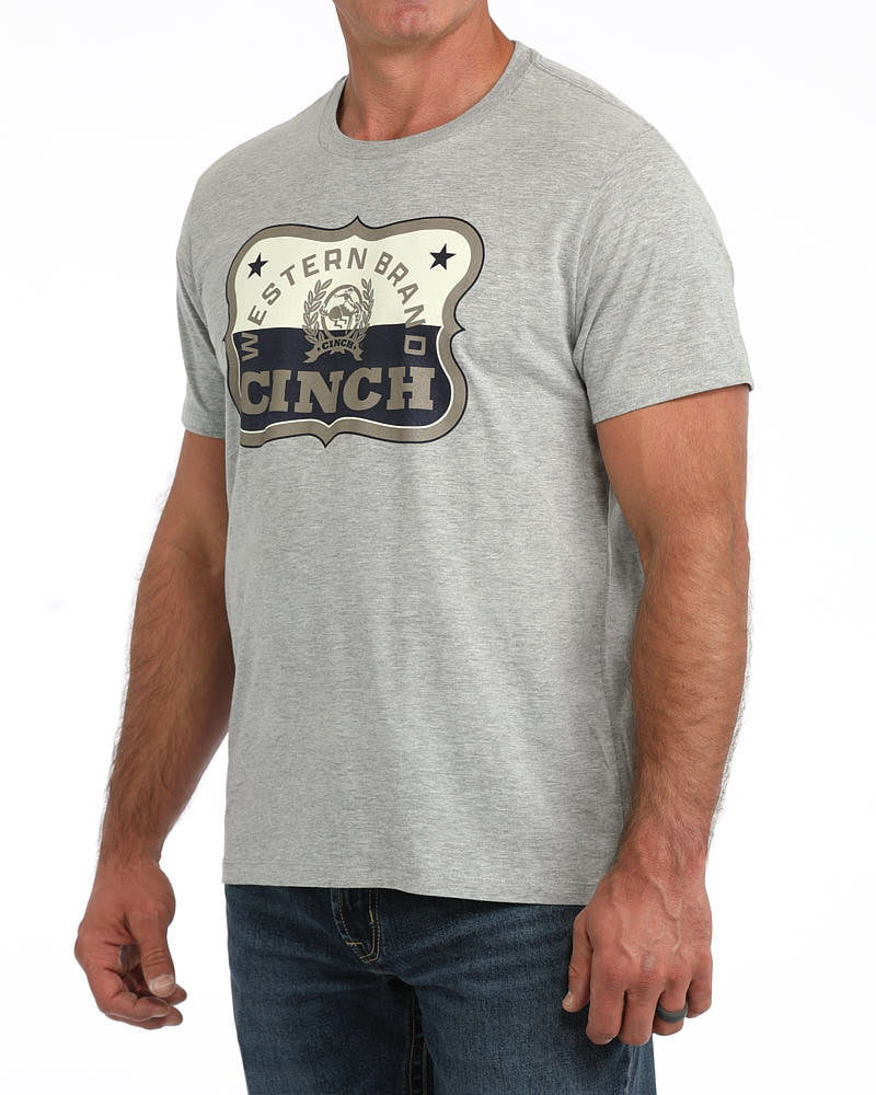 Cinch Men's Grey Western Brand Tee Shirt