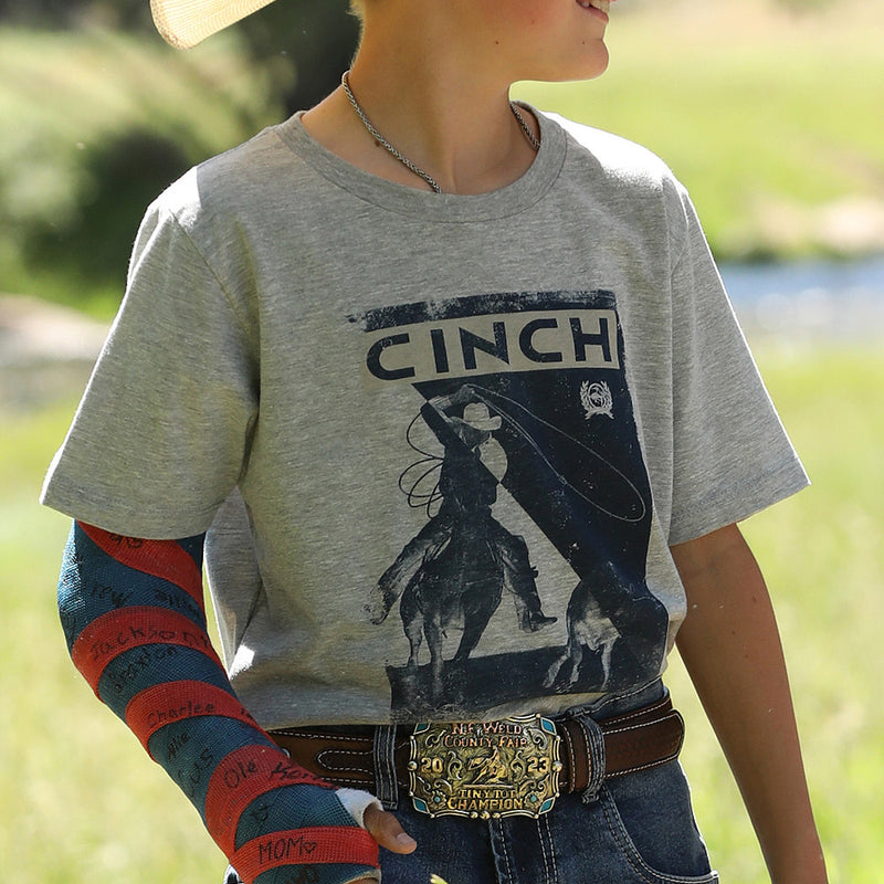 Cinch Boy's Grey Roper Tee