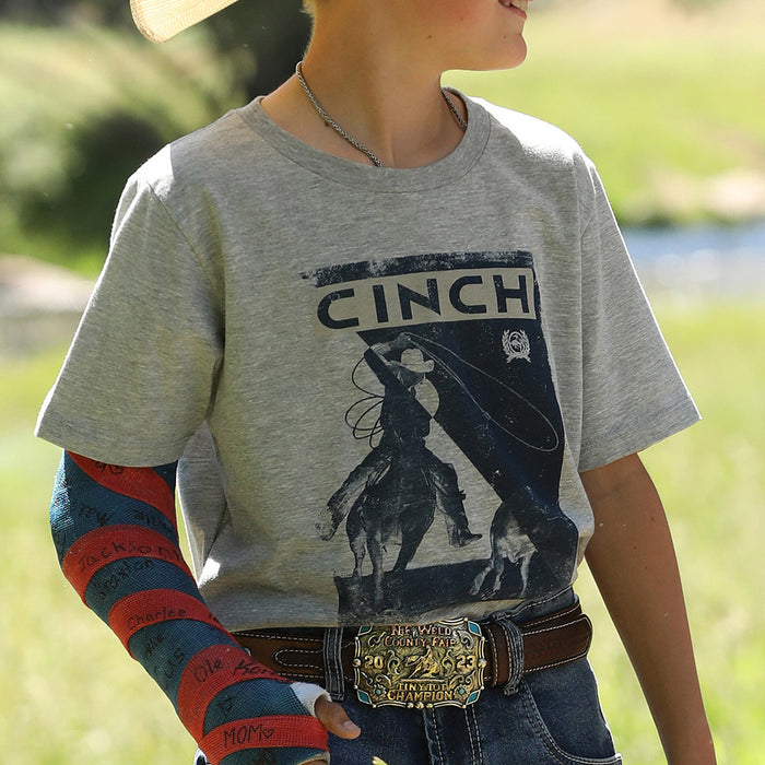 Cinch Boy's Grey Roper Tee