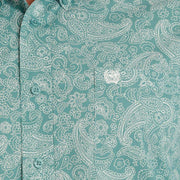 Cinch Mens Classic Fit Turq Button Shirt
