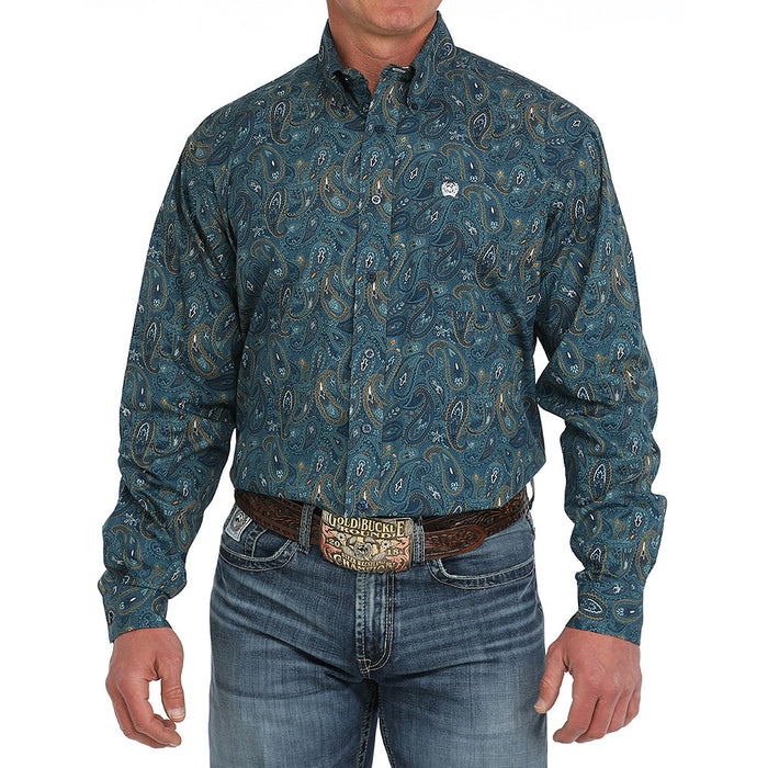 Cinch Men's Blue Paisley Classic Fit Shirt