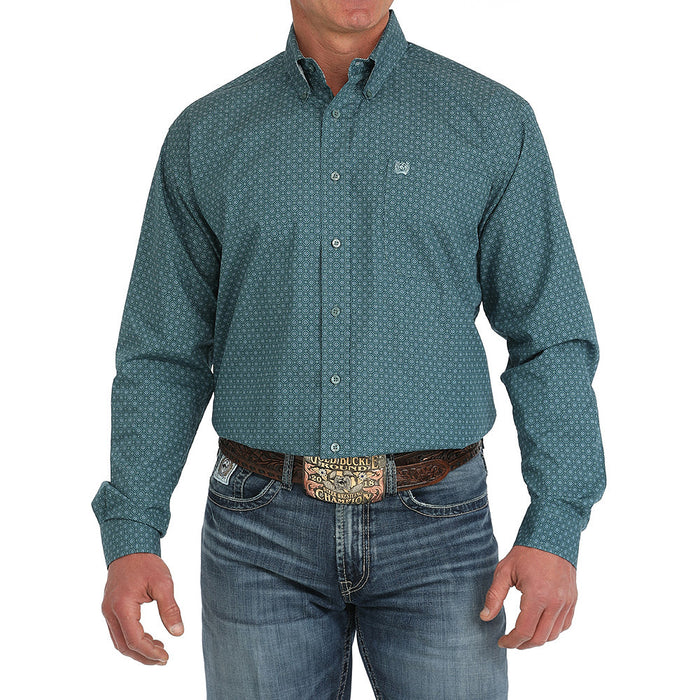 Cinch Men's Green Print Classic Fit Shirt