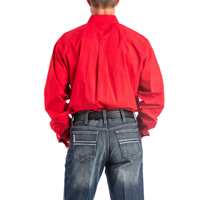 Cinch Men's Red Pinpoint Oxford Button Down Shirt