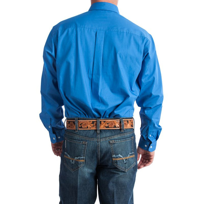 Cinch Men's Blue Pinpoint Oxford Long Sleeve Shirt, Cinch