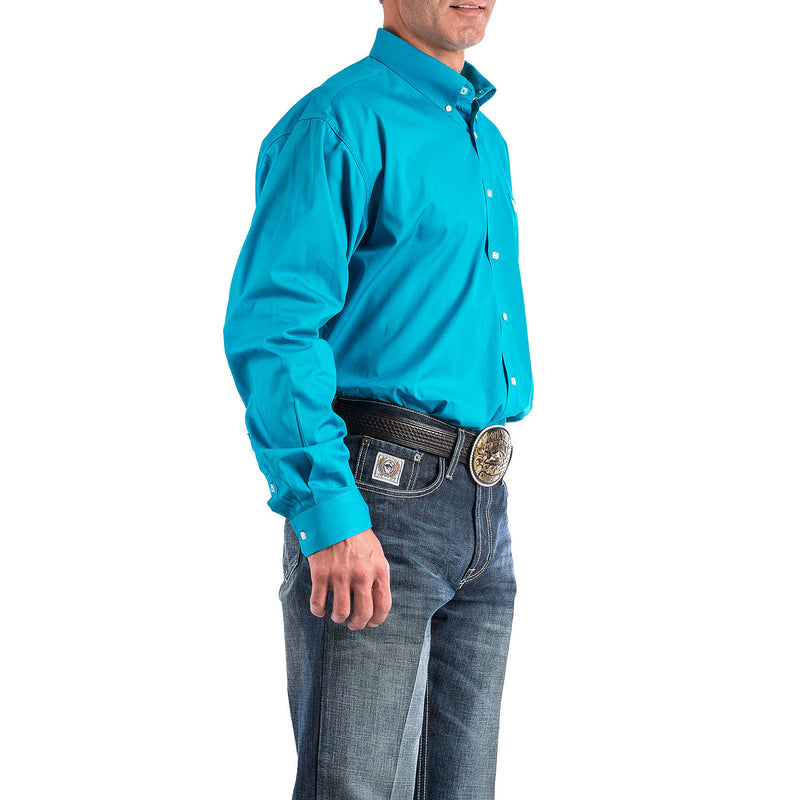 Cinch Men's Teal Pinpoint Oxford Long Sleeve Shirt