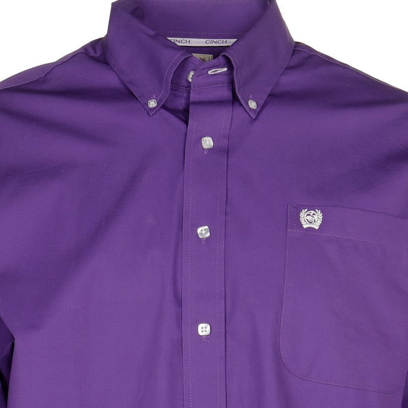 Cinch Men's Purple Pinpoint Oxford Long Sleeve Shirt
