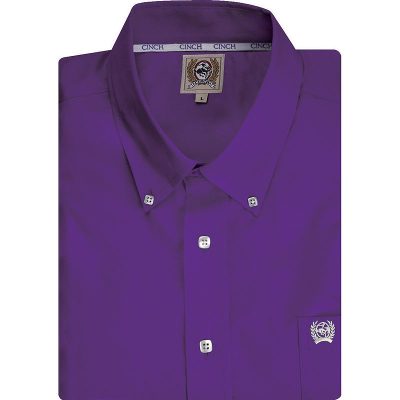 Cinch Men's Purple Pinpoint Oxford Long Sleeve Shirt