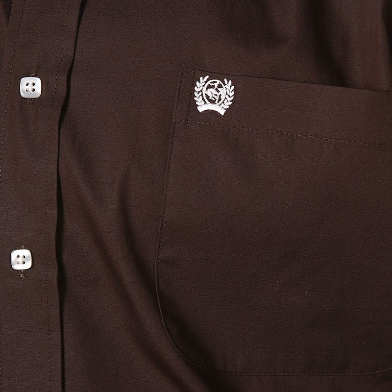 Cinch Men's Brown Pinpoint Oxford Long Sleeve Shirt