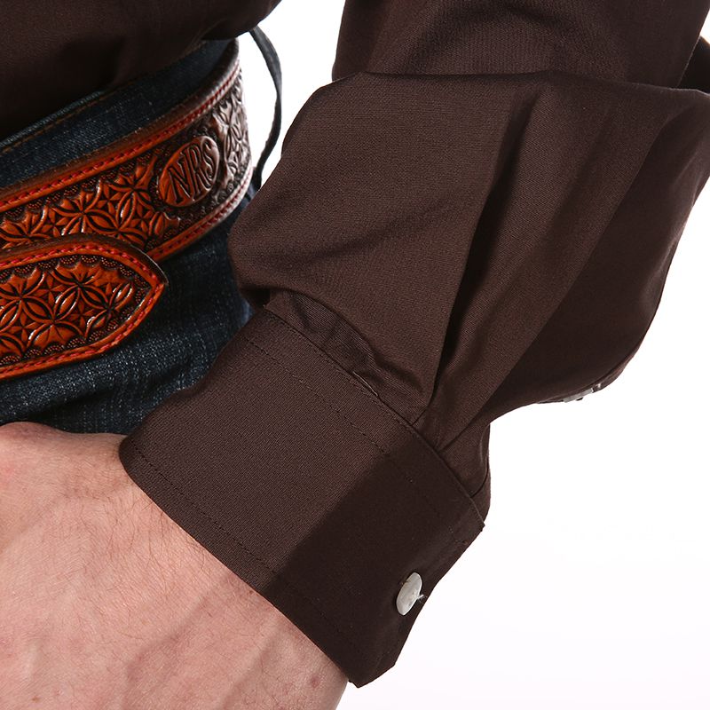 Cinch Men's Brown Pinpoint Oxford Long Sleeve Shirt