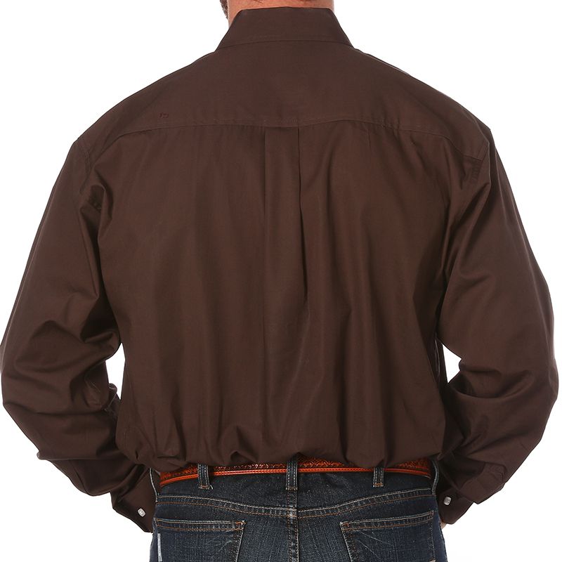 Cinch Men's Brown Pinpoint Oxford Long Sleeve Shirt