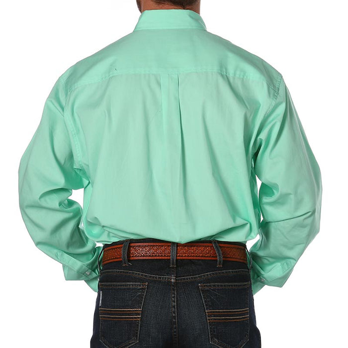 Cinch Men's Mint Green Pinpoint Oxford Long Sleeve Shirt-3X, Cinch