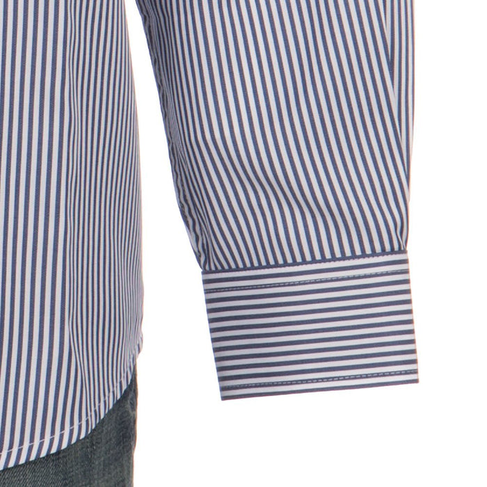 Cinch Mens Long Sleeve Royal Blue Classic Fit Striped