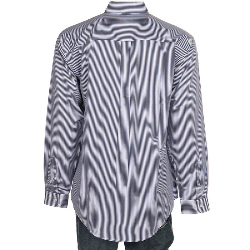 Cinch Mens Long Sleeve Royal Blue Classic Fit Striped
