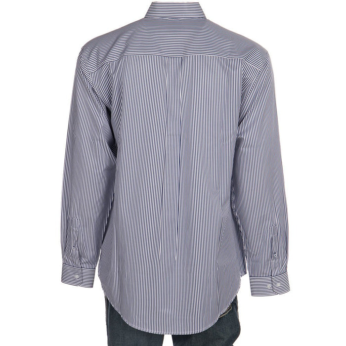 Cinch Mens Long Sleeve Royal Blue Classic Fit Striped